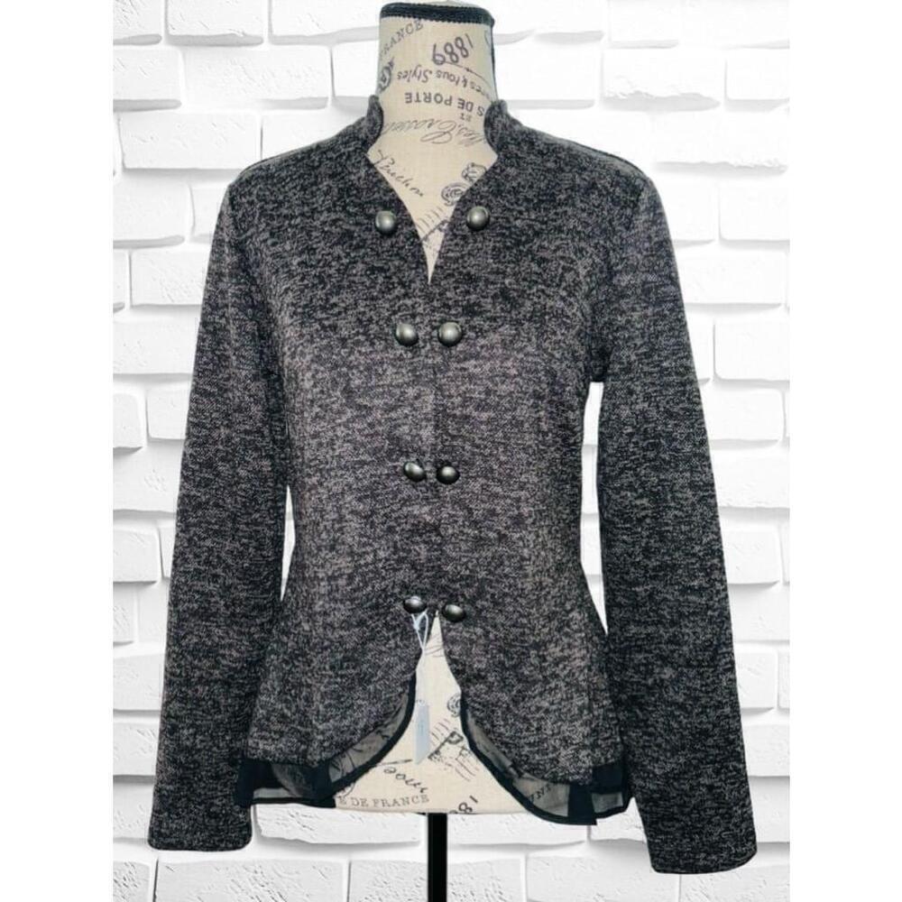 Maurice’s Women’s Size Small Heathered Charcoal Gray Peplum Cardigan Shacket
